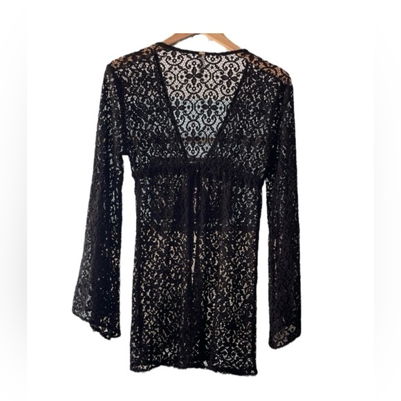 Pilyq Black Lace Swim Cover-Up with Gold Accents - Picture 4 of 6
